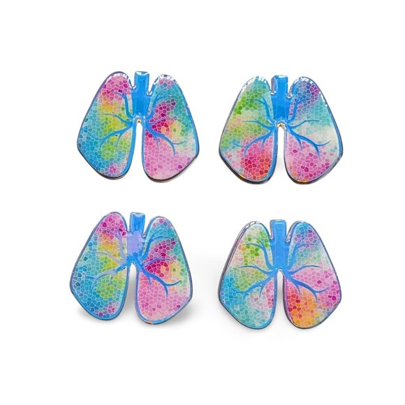 Lung Badge Reel | Handmade ID Holder Nurse Teacher Student Therapist Gift NWT - Picture 3 of 5